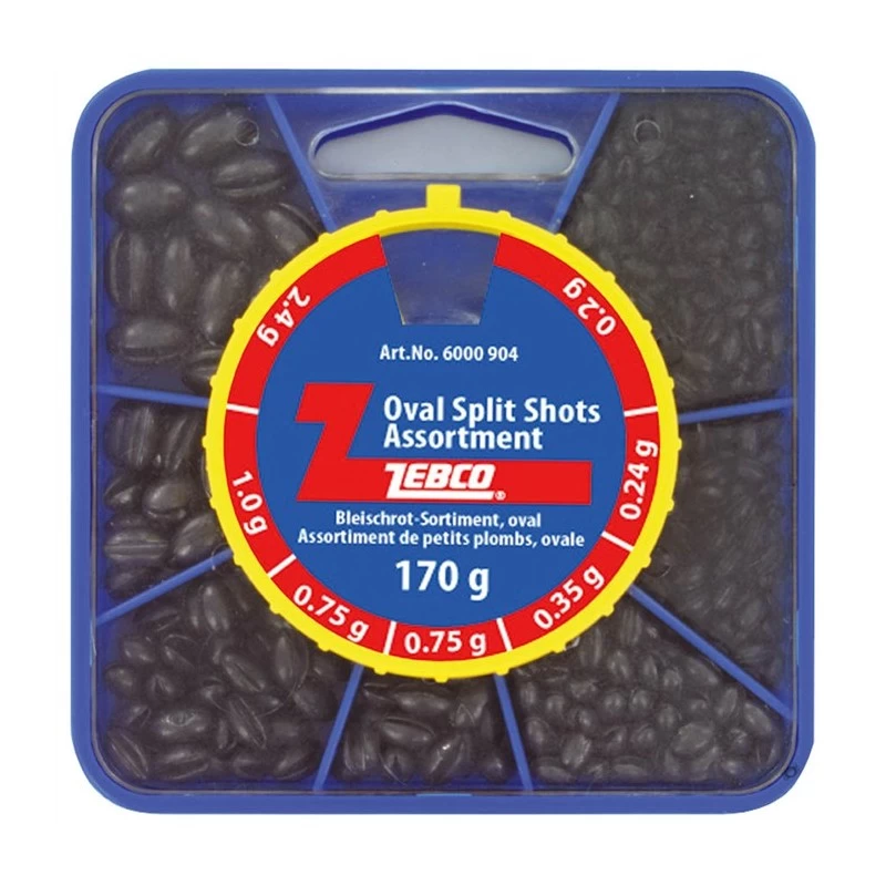 BOITE ASSORTIMENT PLOMBS ZEBCO OVAL SPLIT SHOT 1 BOITE ASSORTIMENT PLOMBS ZEBCO OVAL SPLIT SHOT