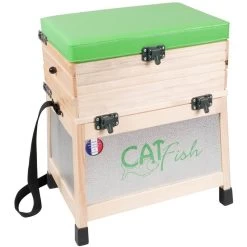 PANIER SIEGE BOIS/ALU CATFISH RUSTIC 2 TIROIRS BOIS