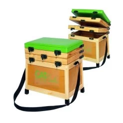 PANIER SIEGE BOIS CATFISH RUSTIC 2 CASIERS BOIS